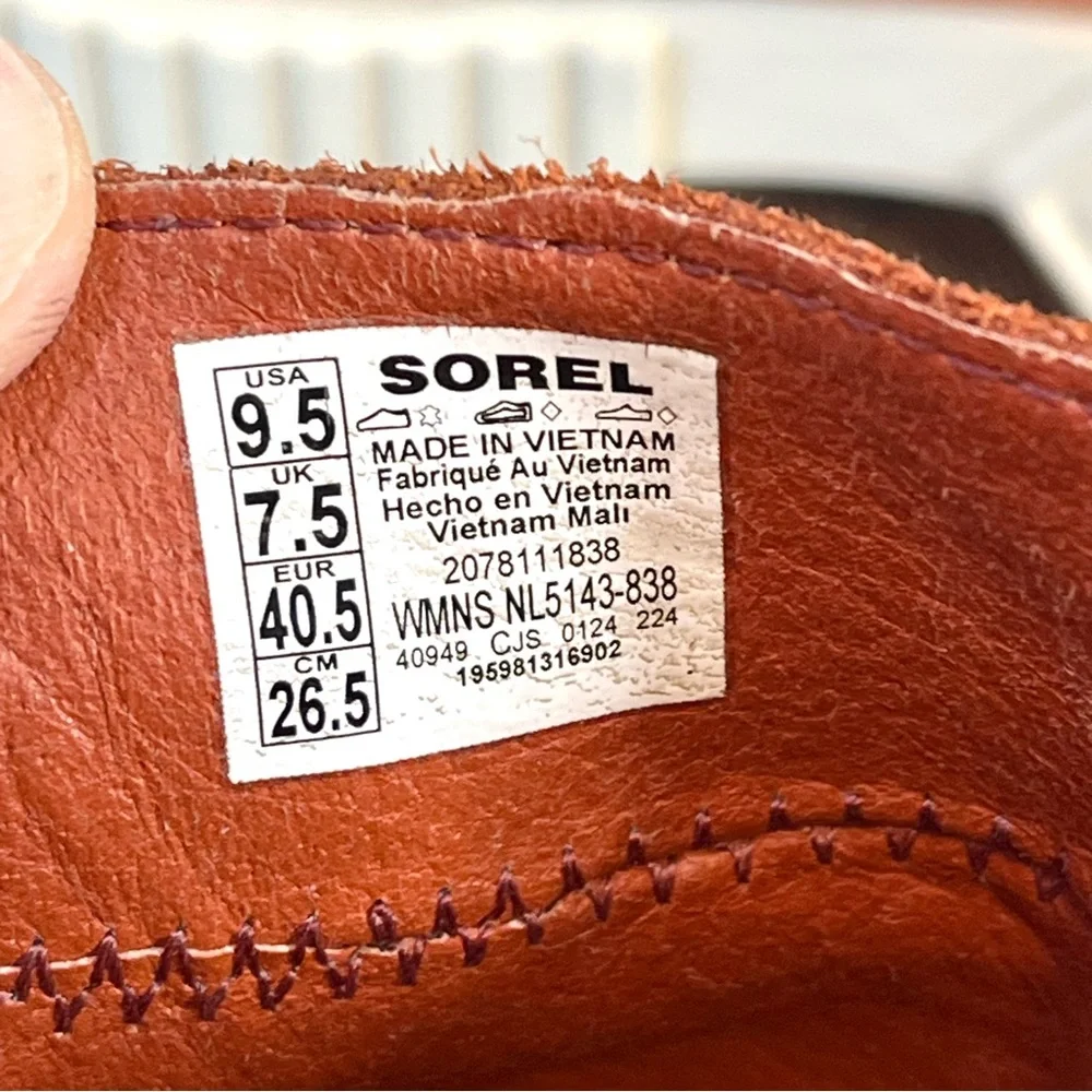 Sorel Suede Penny Mule in Burnt Orange and Cream Platform - Picture 3 of 16